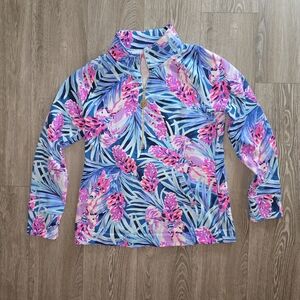 Lilly Pulitzer Colorful Floral Zip Pullover